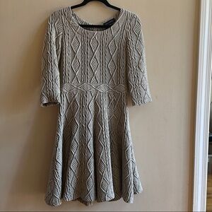 Pink Tartan Taupe Diamond Knit Dress